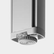 The uprights rest on the floor and can be adjusted in height