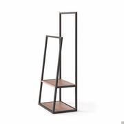 Kigo valet stand with two shelves and a metal structure