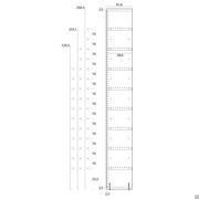Module specific dimensions - cabinet with end bookcase Wide