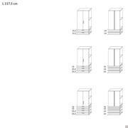Pacific wardrobe with doors and drawers - cm 117.5