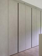 Utah hinged wardrobe in Loto Natura veneer, mounted in an alcove with spotlights - Customer photo
