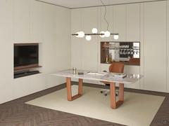 Module with built-in TV for Lounge Tv cabinets - Prestigious home-office with Dart stone table