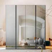 Midley hinged wardrobe in the module with full-height groove and mirror door. Composition possible by joining two double door modules.