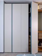 Lake Wide wardrobe with four hinged doors, full-height matt lacquered metal groove