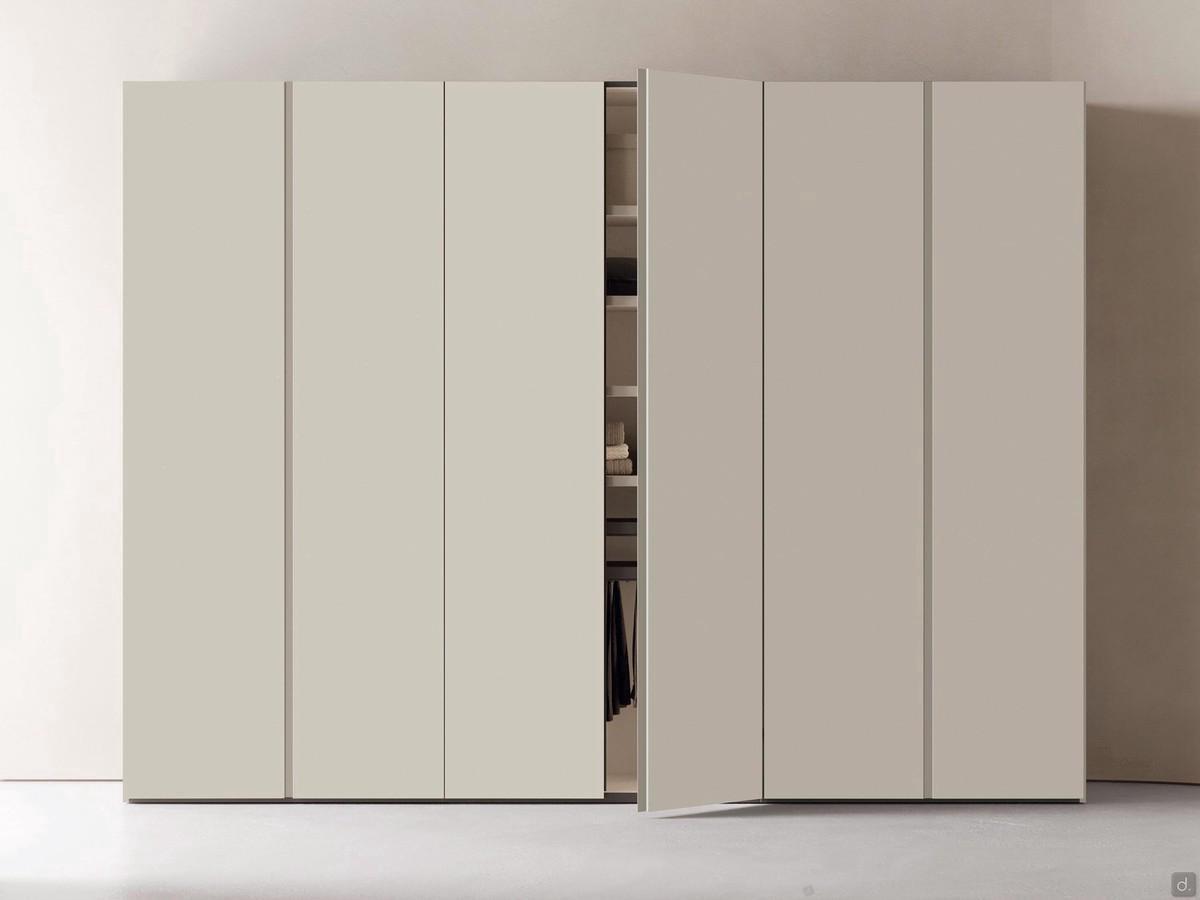 61.2 cm deep Midley Wide Fast melamine faced hinged wardrobe - Smooth melamine faced taupe with matching groove