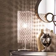 Gioia table lamp with metal base in champagne silver leaf finish