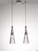 Ribbed glass lamp Bluebell hanging lamp, two-body version