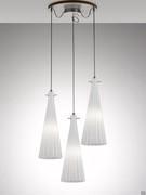 Ribbed glass lamp Bluebell hanging lamp, three-body version