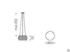 Schematics and dimensions of the lamp Kidal by Cattelan