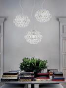Trio of suspension lamps diameter 35 cm Minigiogali in transparent crystal