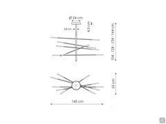 Modern design living room lamp Crossroad by Bonaldo - Measurements