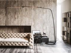 Stealth floor lamp with swivelling lampshade by Cattelan in embossed metal