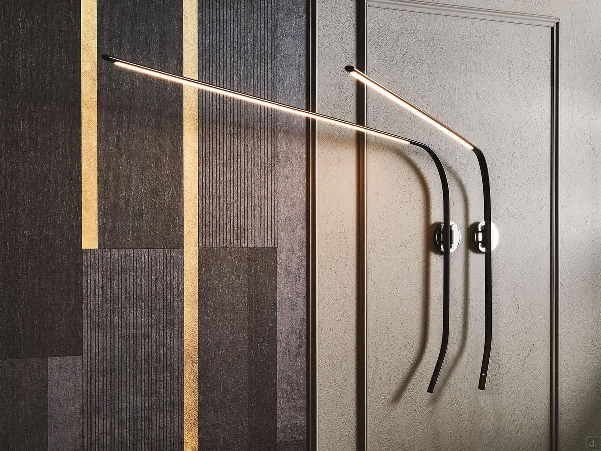 Fisherman adjustable wall lamp by Cattelan, here proposed in black embossed metal finish