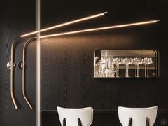Fisherman adjustable wall lamp by Cattelan in titanium embossed metal finish