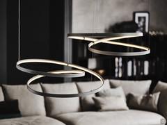 Heaven metal circular pendant lamp by Cattelan, in a composition that includes both models available