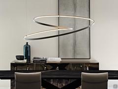 Heaven pendant lamp in the large version, suspended above a dining table