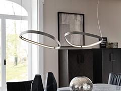 Magellano lamp with rose and diffuser in Titanium embossed metal
