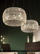 Modern chandelier with Kidal crystals by Cattelan photographed with lighting in operation