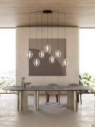 Guadalupe suspension lamp for large tables, here in the 7-light version but also available in smaller sizes for more intimate and less authoritative settings