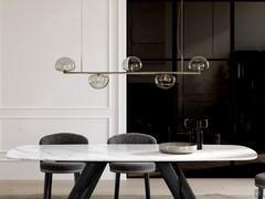 Tortuga five-shade lamp in the version with brushed gold painted frame, also available in the alternative colour platinum