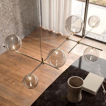Bloom lamp with spherical glass shades by Cattelan