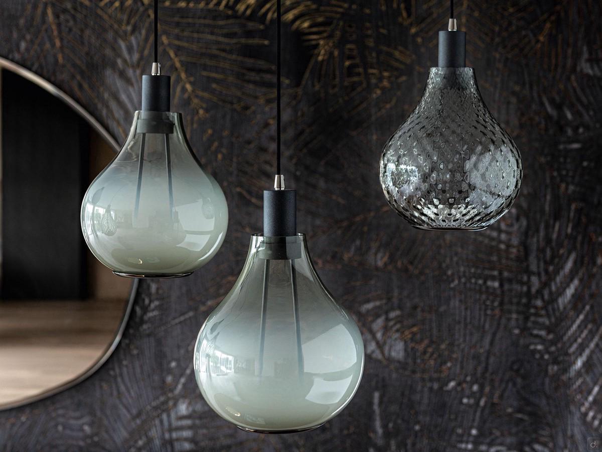 Aladdin art glass pendant lamp by Cattelan in two available finishes: white smoked glass and three-dimensional balloton