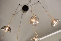 Detail of pendant model with 6 single-ended lampshades