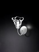 Pinha lamp in the single-light version, in white painted metal with matching support