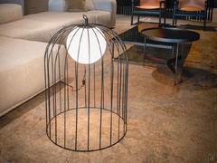 Jengo lamp with black painted metal cage structure