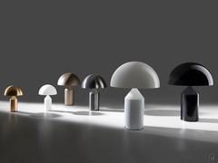 Atollo design lamp designed by Vico Magistretti for Oluce, available in 3 sizes and 6 colour variations