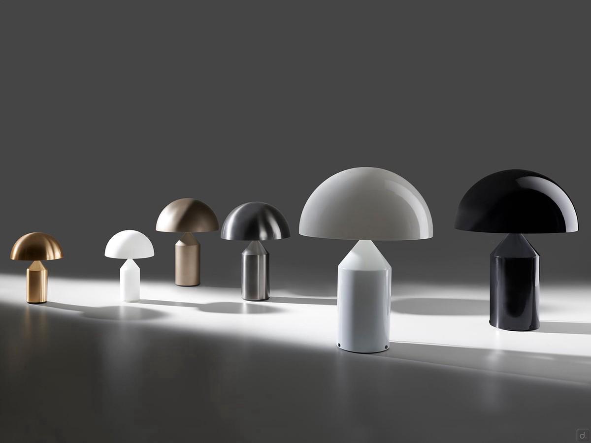 Atollo design lamp designed by Vico Magistretti for Oluce, available in 3 sizes and 6 colour variations