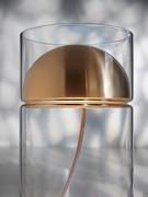 Detail of the groove cut into the glass that supports the metal dome, which is therefore as if suspended