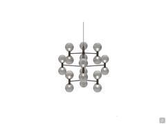 Pendant version of the Bobbie lamp with 'bubble' shades and matt black lacquered metal frame