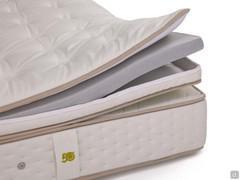 Detail of the foam or memory layer of your choice inserted in the topper, removable and removable from the body of the mattress underneath