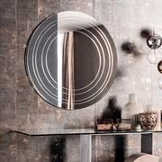 Ring round mirror with circular engravings by Cattelan
