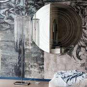 Ring round mirror with circular engravings