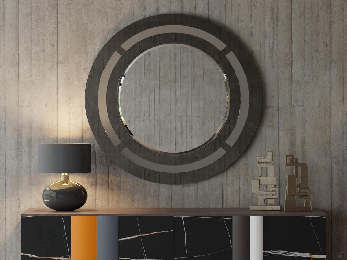 Jolan round mirror with glass frame
