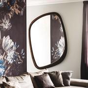 Janeiro mirror with wooden frame, burnt oak finish