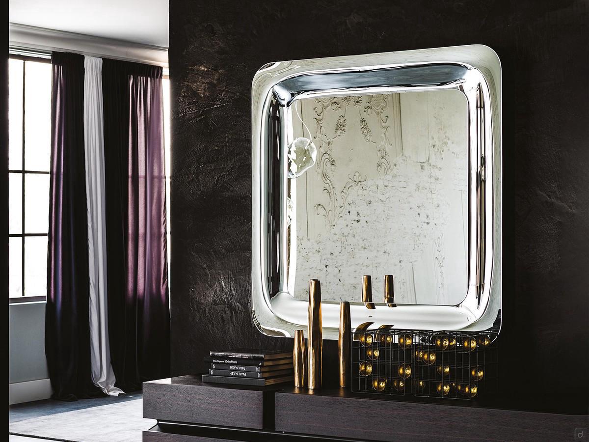 Design mirror with mirrored frame Glenn by Cattelan