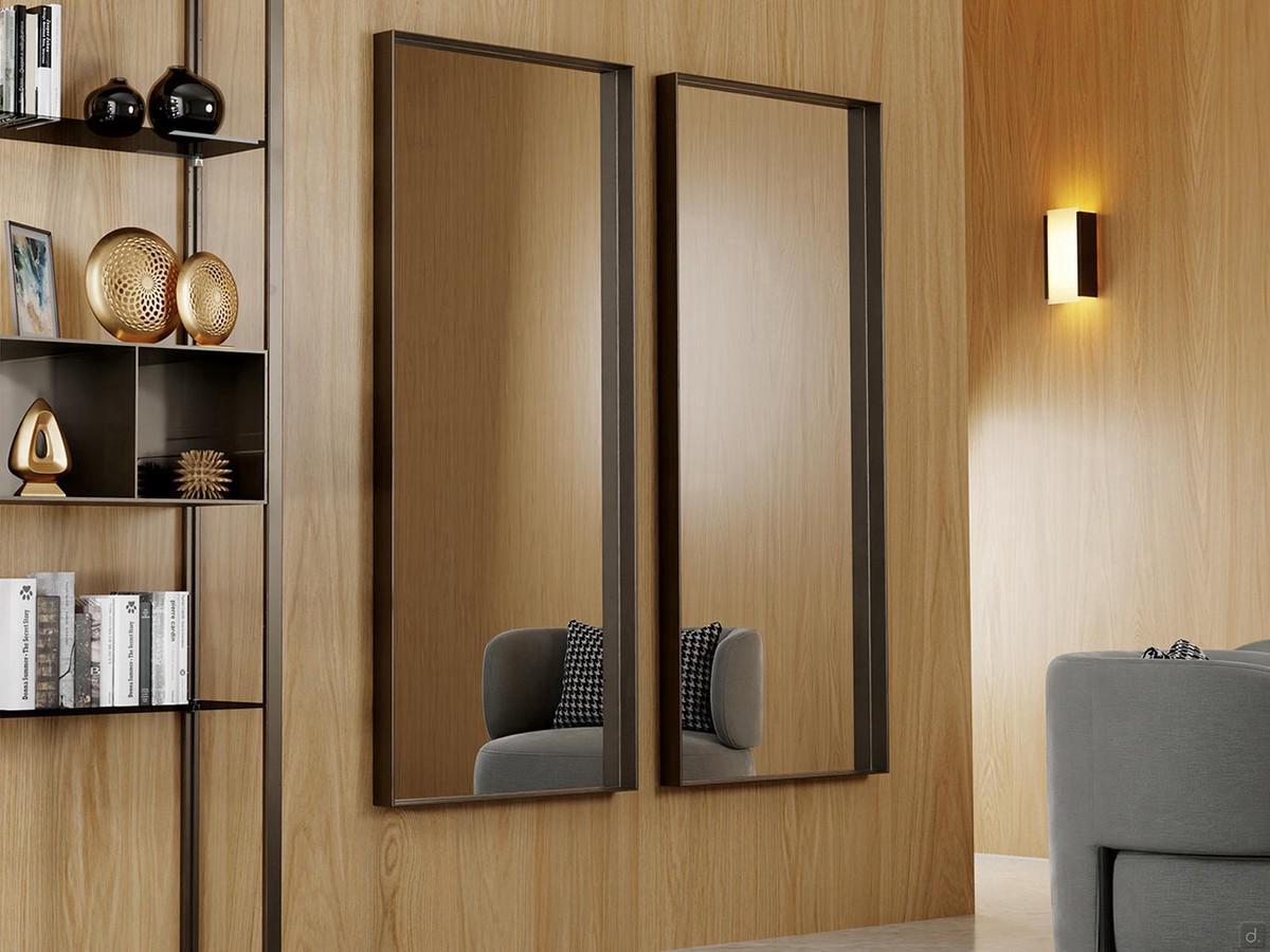 Pair of full-length Yukon wall mirrors, ideal both in the living room and entrance hall or in the bedroom in combination with furniture from the same collection