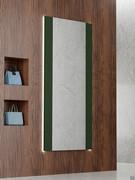 Millenium wall mirror, with back-lacquered and ribbed glass frame and central mirror element in natural finish