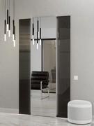 Millenium designer coloured mirror in the largest version, 120 x 215 cm with 30 cm coloured glass side panels each