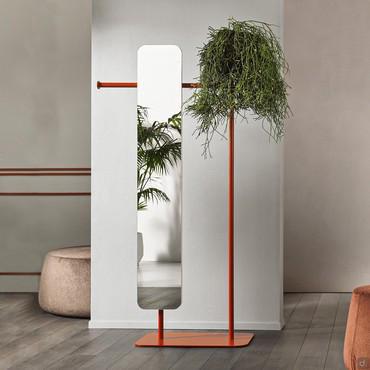 Floor mirror with clothes hanger and storage rack Tower