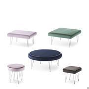 Bruxelles minimal design ottoman - models (rectangular, elliptical and square cm 80 only with piping borders in a contrasting shade)