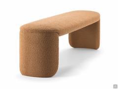 Flower fully upholstered bench with lining available in fabric, velvet, leatherette and leather