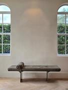 Selma leather bench with metal legs, ideal for an entrance or lounge