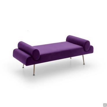 Cathy - upholstered entrance bench with cylindrical side cushions