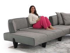 Ergonomics and seating proportions on the Leyton outlet sofa with backrests in back position