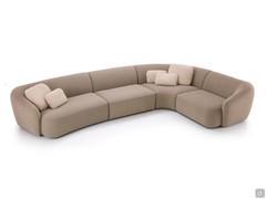 Laurent sofa comprising: 156 cm curved end element, 110 cm straight centre element, 135 x 135 cm curved corner element and 120 cm straight end element 