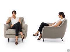 Seating proportions and ergonomics of the Jolie outlet armchair